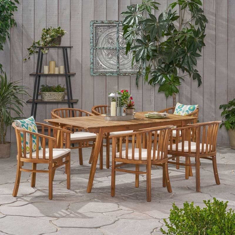7-Piece Outdoor Acacia Wood Dining Set - Teak