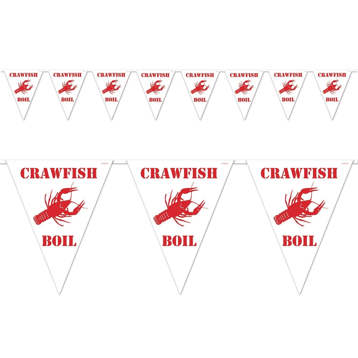 Club Pack Of 12 White And Red Outdoor Crawfish Boil Pennant Banner Hanging Party Decorations 12 Overstock 16672859