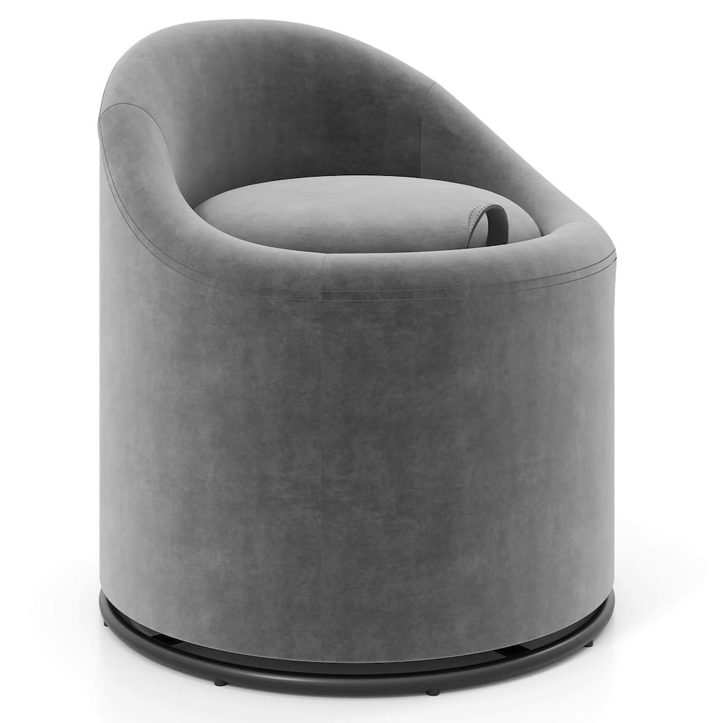 Costway 1/2 PCS Barrel Chair with Storage 360° Swivel Upholstered - See Details