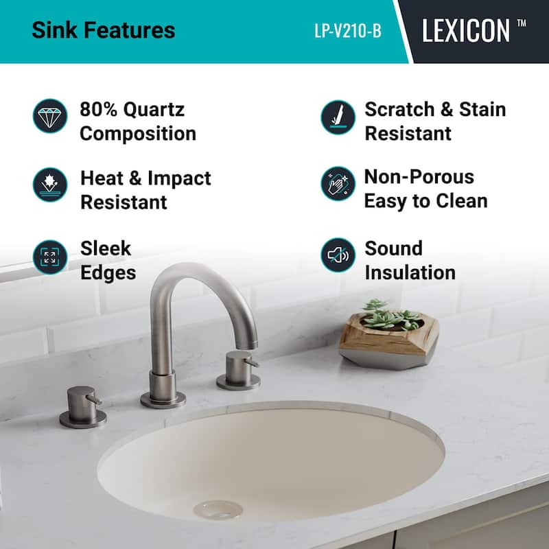 Lexicon Platinum V210 Quartz Composite Oval Vanity Sink - Galaxy Beige