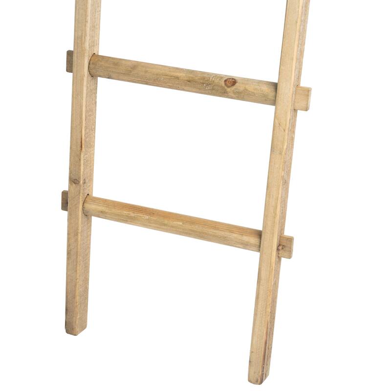 Sagebrook Home Rustic 6ft Tall Blanket Ladder, Decorative Freestanding Ladder For Storage - 19" x 2" x 76"