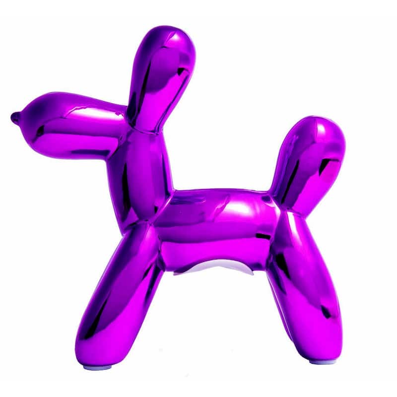 Interior Illusions Plus Purple Mini Ceramic Dog Piggy Bank - 7.5" tall