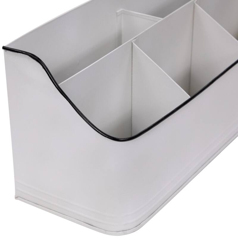 14.25" White Rectangular Kitchen Utensil Storage Holder