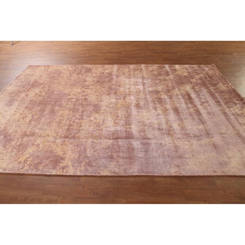 Modern Abstract Indian Area Rug Handmade Wool Carpet - 6'8"x 9'10"