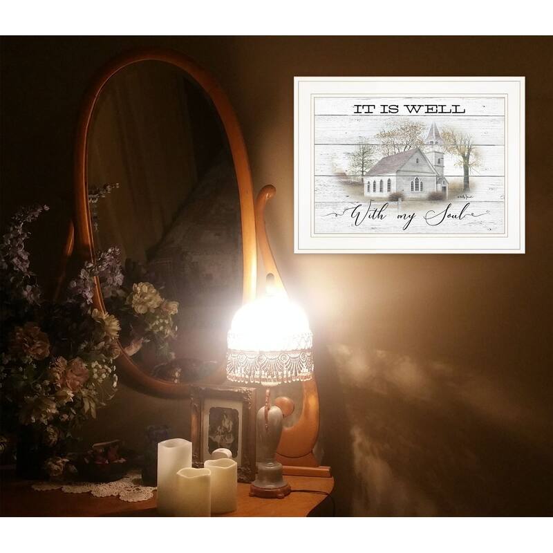 TrendyDecor4U Farmhouse "It Is Well" Framed Print Wall Art by Billy Jacobs - Earthtone