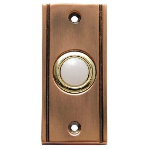 Carlon DH1635L Doorbell Wired Push Button, 8-24 Volt, Copper - Bed