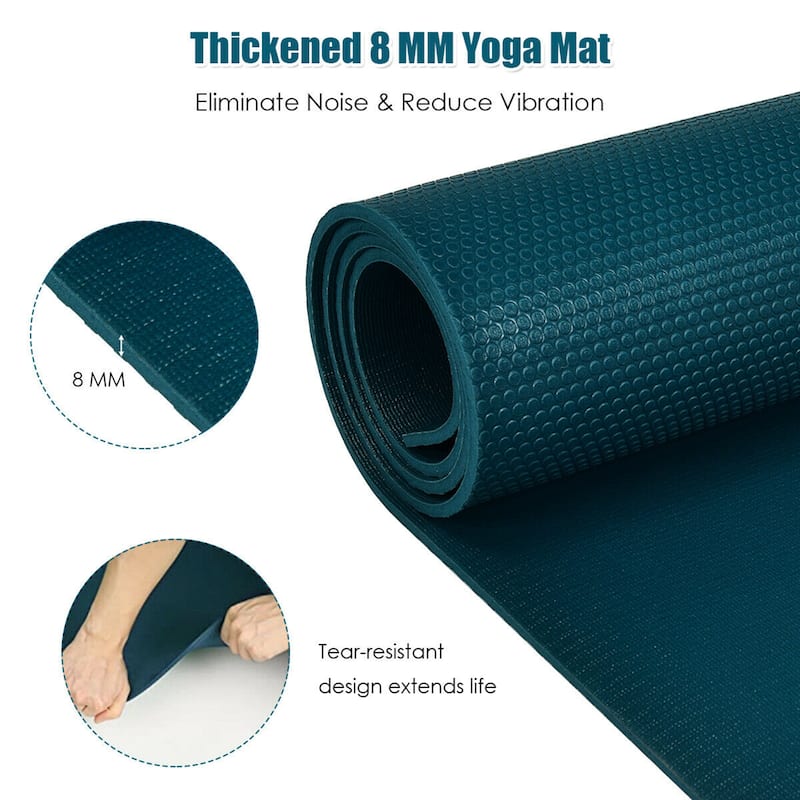 Gymax Large Yoga Mat 6' x 4' x 8 mm Thick Workout Mats for Home Gym