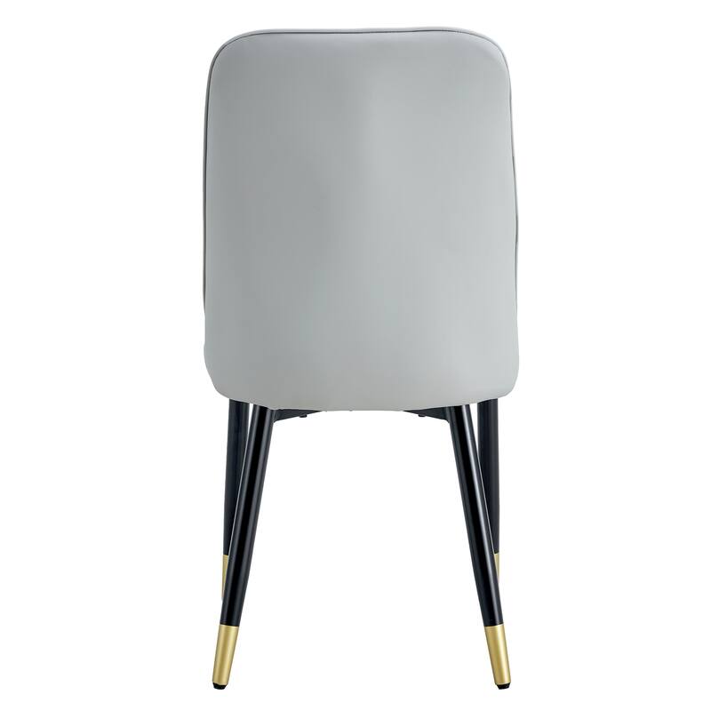 modern dining chair with PU leather backrest and metal legs,Set of 4