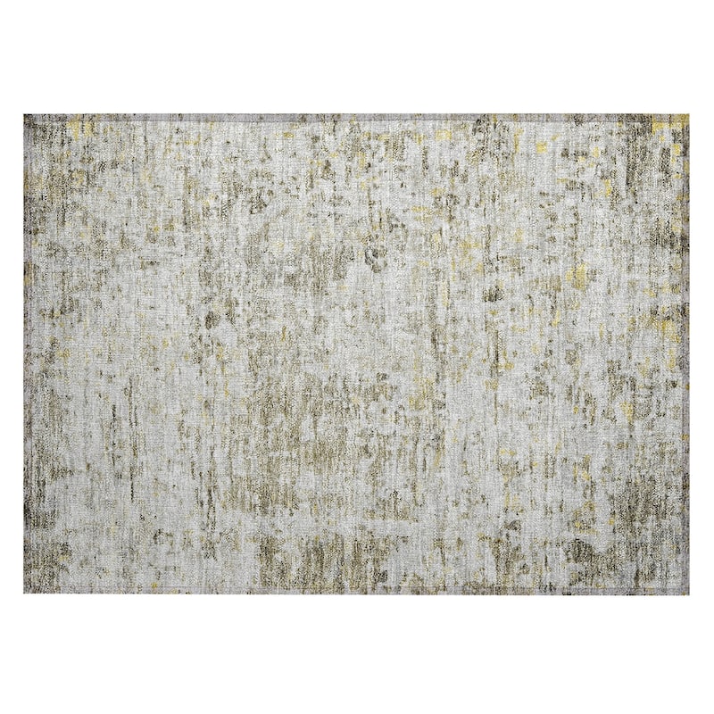 Machine Washable Indoor/ Outdoor Abstract Modern Chantille Rug