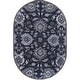 preview thumbnail 107 of 122, Patchway Handmade Classic Floral Wool Area Rug 6' x 9' Oval - Navy - Oval