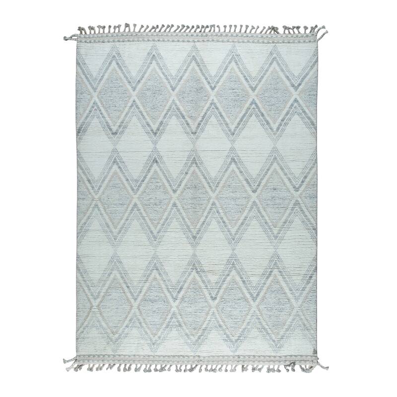 Home Decor Beig. E Hand-Knotted Wool Contemporary Marrakech Handspun Area Rug Stylish and Durable Rug for Living Room, Bedroom, - 6' x 9' - Beige - Rectangle