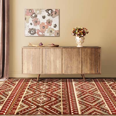 Superior Southwestern Rustic Medallion PowerLoomed Indoor Area Rug
