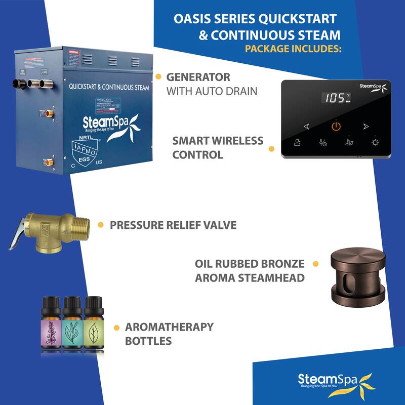 Oasis Series 4500-Watts Steam Generator with Continuous Steam Plus Fully Wireless Handheld Control