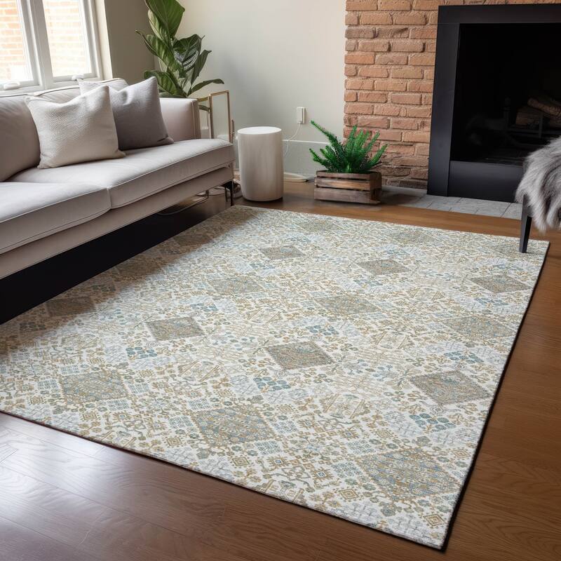Machine Washable Indoor/ Outdoor Global Flory Chantille Rug