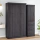 preview thumbnail 6 of 10, Twin Size Storage Murphy Bed with Wardrobe and Drawers, Save Space Wood Wall Bed Frame, Can be Folded into a Cabinet, Grey