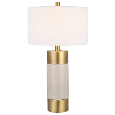 Uttermost Adelia Ivory & Brass Table Lamp - 17 W x 30.5 H x 17 D (inches)