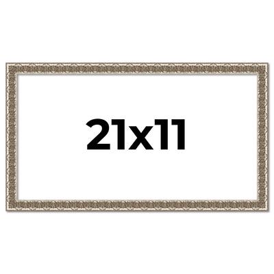 21x11 Frame Silver Versailles Ornate Solid Wood Picture Frame | 1 Inch
