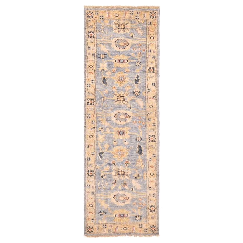 ECARPETGALLERY Hand-knotted Jules Serapi Light Denim Blue Wool Rug - 2'6 x 8'0