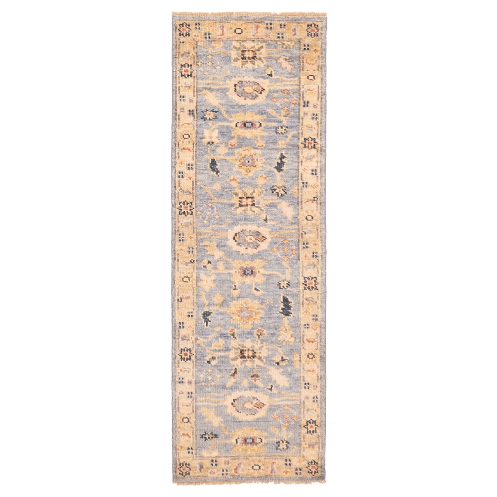 ECARPETGALLERY Hand-knotted Jules Serapi Light Denim Blue Wool Rug - 2'6 x 8'0