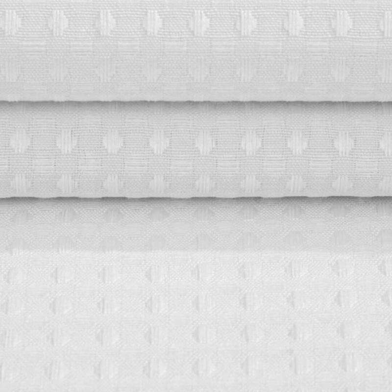 Cotton Blend Honeycomb Waffle Weave Shower Curtain with Snap-in Liner