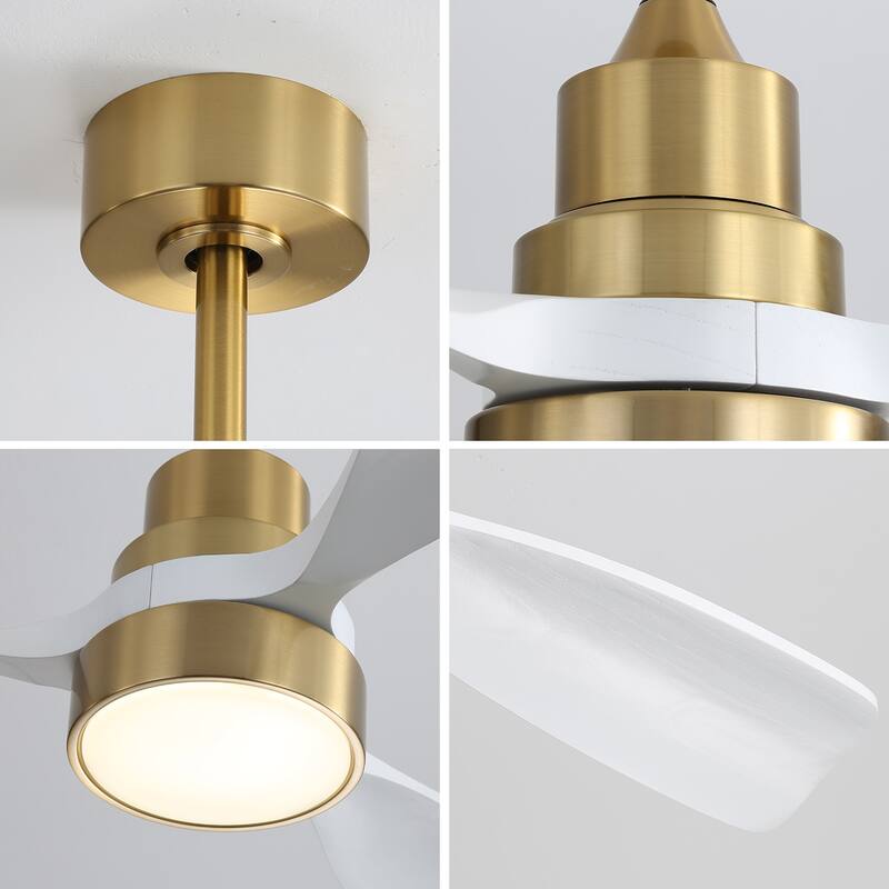 Anmytek 48 Inch Wood Ceiling Fan Reversible DC Motor Remote Control Solid Wood Blades - 48 Inch