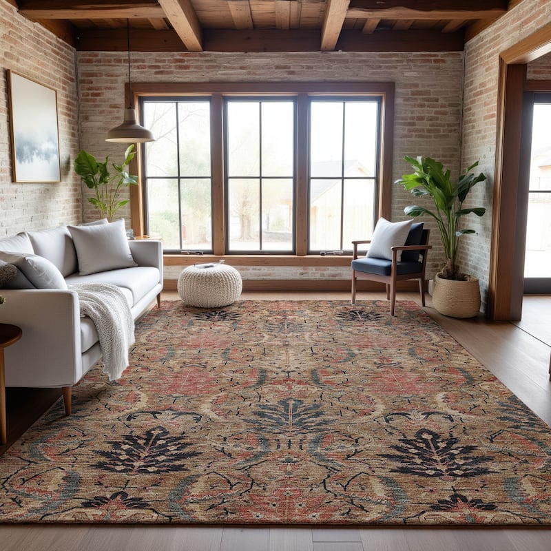 Premium Washable Super Soft Traditional Mayfield Rug - Khaki - 2'6" x 3'10"