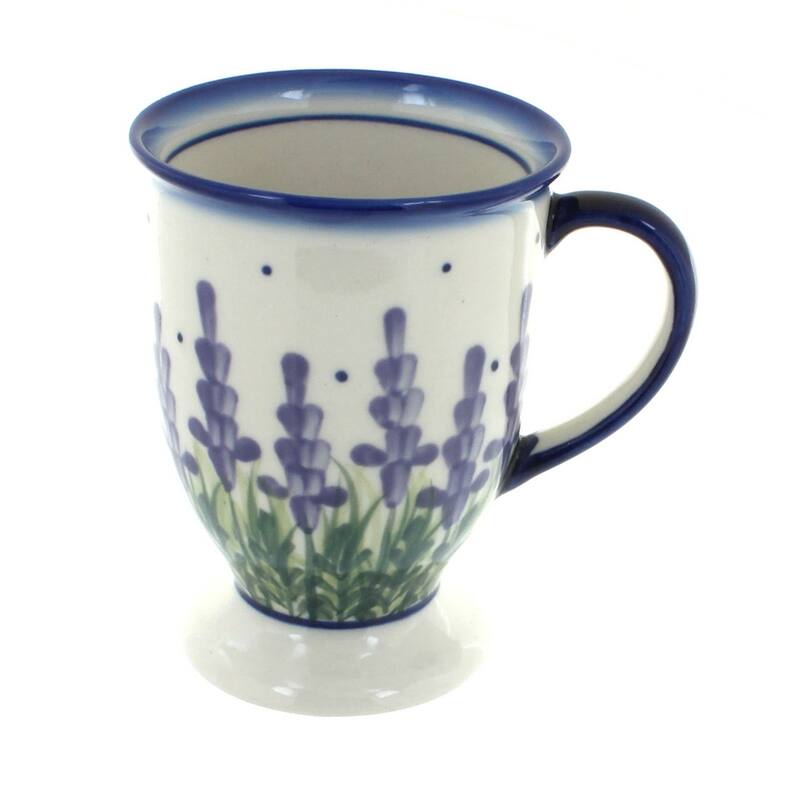 Blue Rose Polish Pottery 14C WR Unikat Pedestal Mug