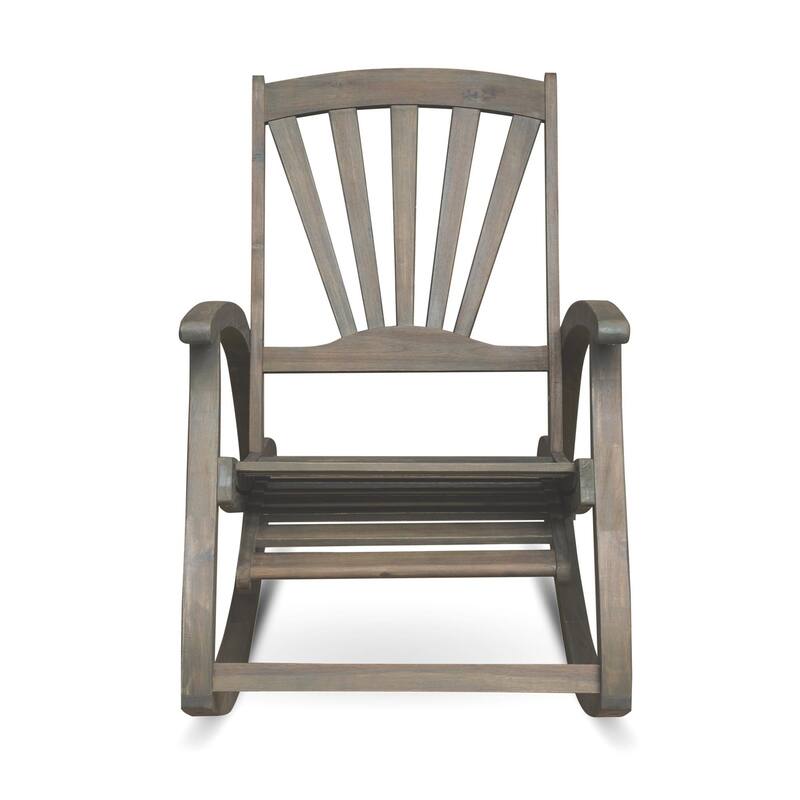 Acacia Wood Reclining Rocking Chair for Patio