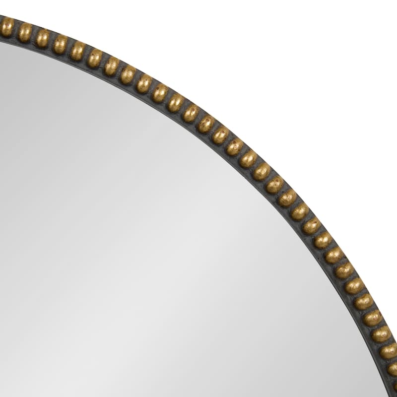 Kate and Laurel Gwendolyn Round Beaded Accent Wall Mirror