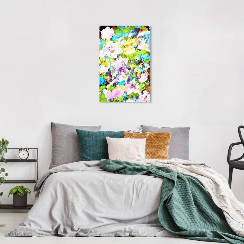 Wynwood Studio Abstract Tea Garden Blue and Modern & Contemporary Wall Art Canvas Print - 24 x 16
