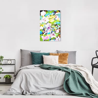 Wynwood Studio Abstract Tea Garden Blue and Modern & Contemporary Wall Art Canvas Print