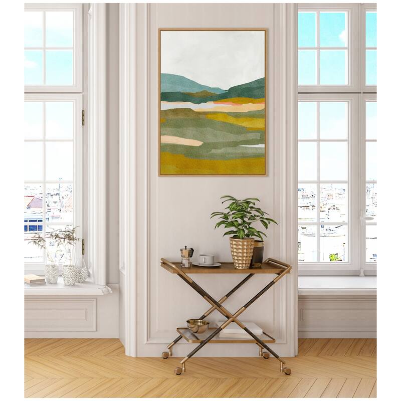 Kate and Laurel Sylvie Vibrant Abstract Framed Canvas by Nikita Jariwala