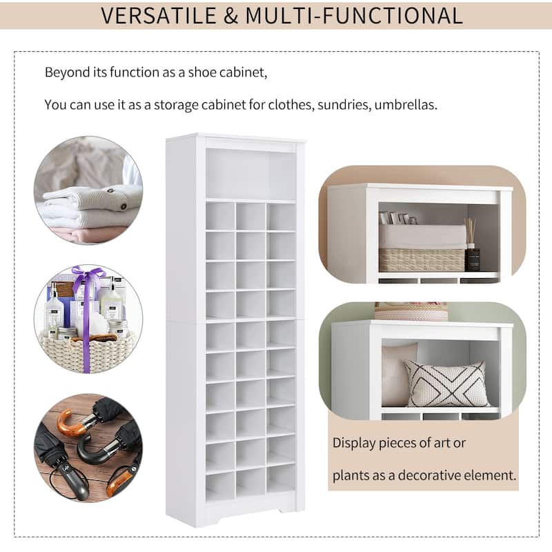 30 Free Standing Tall Cabinet Shoe Cabinet Shoe Cubby Console Storage Cabinet