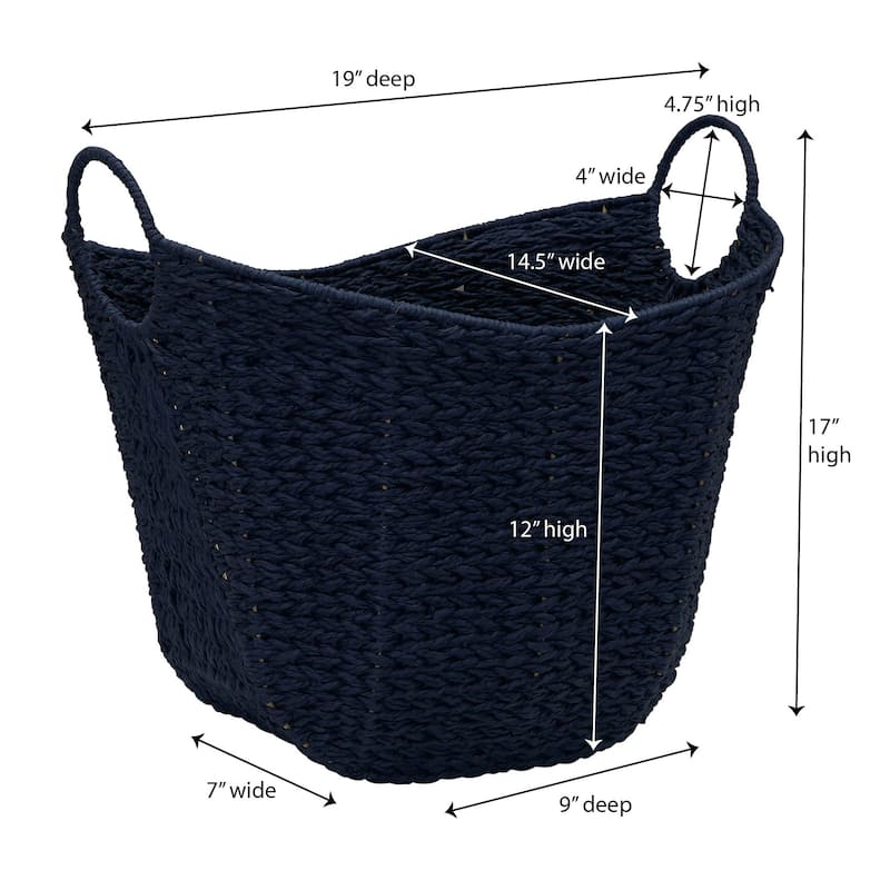 Household Essentials Woven Paper Rope Storage Basket with Handles