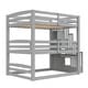 preview thumbnail 20 of 28, Triple Bunk Bed Twin Size Floor Bed with Storage Staircase