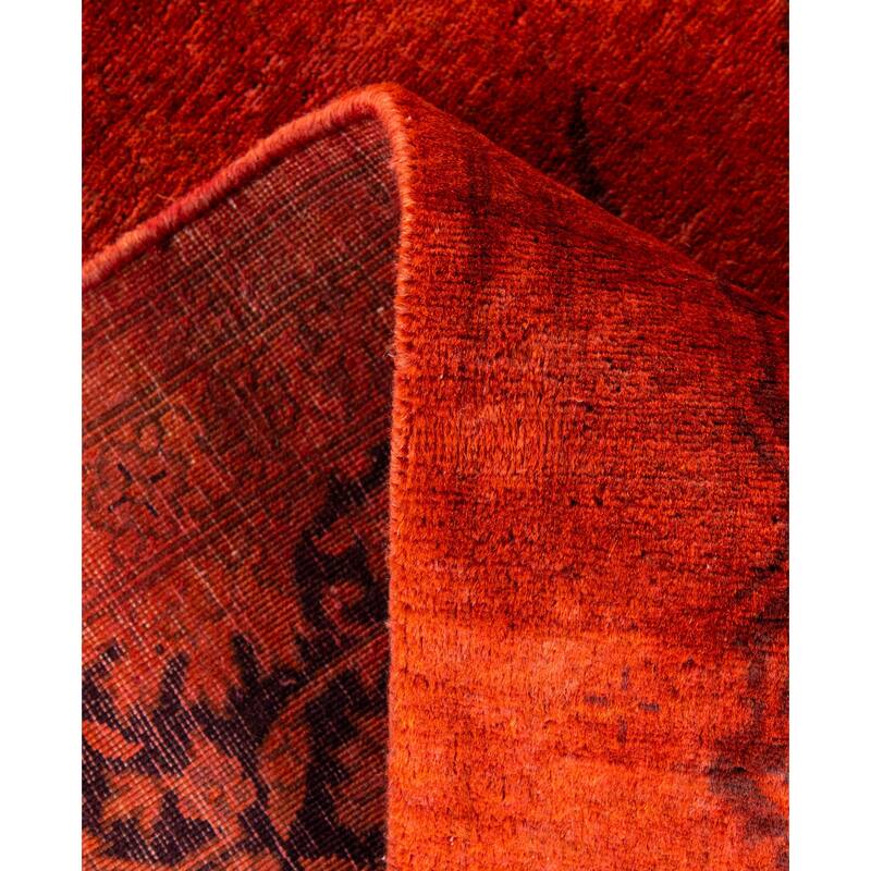 Overdyed One-of-a-Kind Hand-Knotted Area Rug - Orange - 6' 3" x 6' 10"