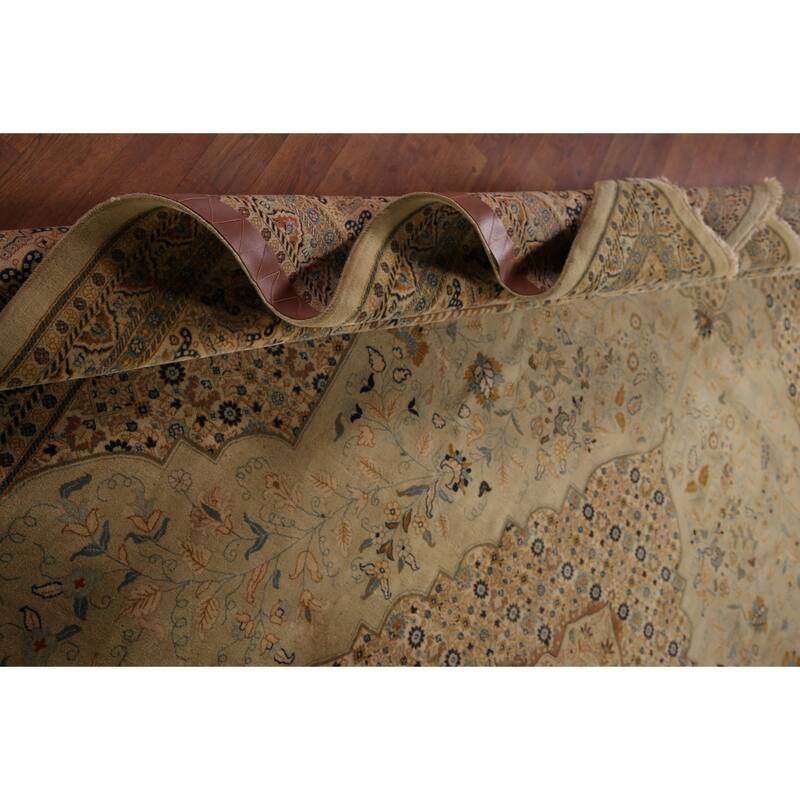 Vegetable Dye Kashan Large Vintage Persian Rug Handmade Wool Carpet - 9'10" x 13'8"