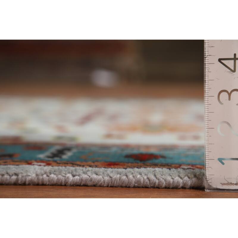 Hand Knotted Oriental 100% Wool Carpet Transitional Floral Navy Blue & Blues Oushak Area Rug - 5' 11'' X 4' 0''