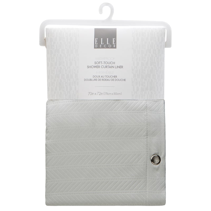 Elle Décor Soft Touch Waterproof Fabric Shower Curtain Liner in Blush