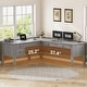 preview thumbnail 57 of 156, Farmhouse Executive L Shaped Desk Home Office Desk with Drawers and Storage Cabinet & Power Outlet