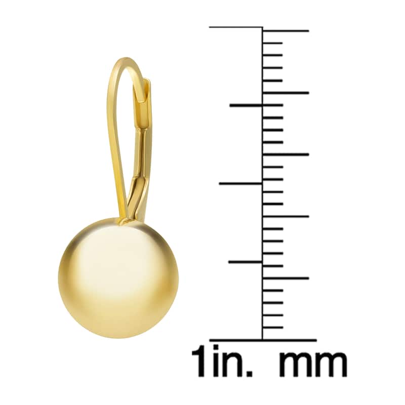 Victoria Townsend Gold Over Sterling Silver Ball Leaverback Earring