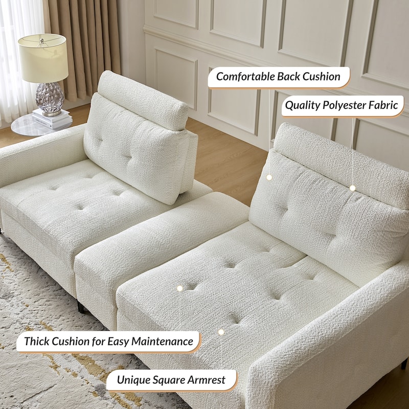 Friedrich Modern Storage Button-tufted Sectional Sofa with Adjustable Seating Depth and Metal Legs by HULALA HOME