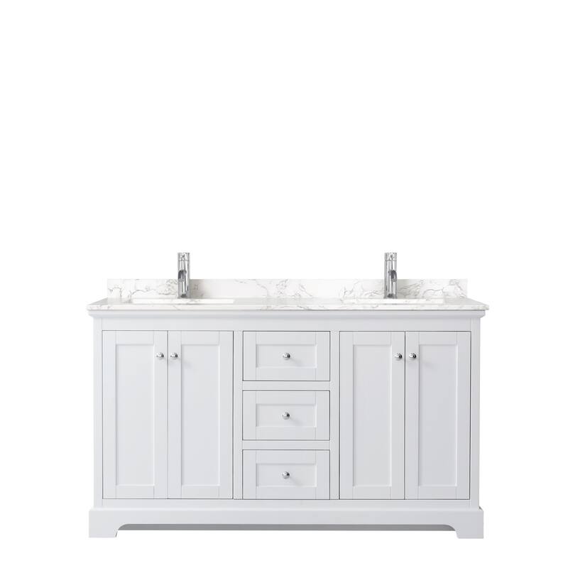 Avery 60 Inch Double Vanity, Cultured Marble Top