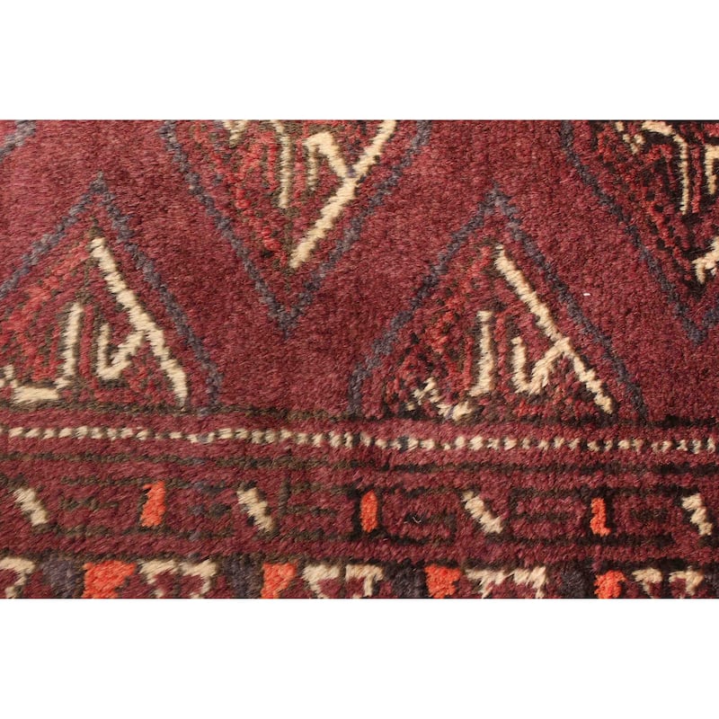 ECARPETGALLERY Hand-knotted Teimani Burgundy Wool Rug - 2'11 x 4'4