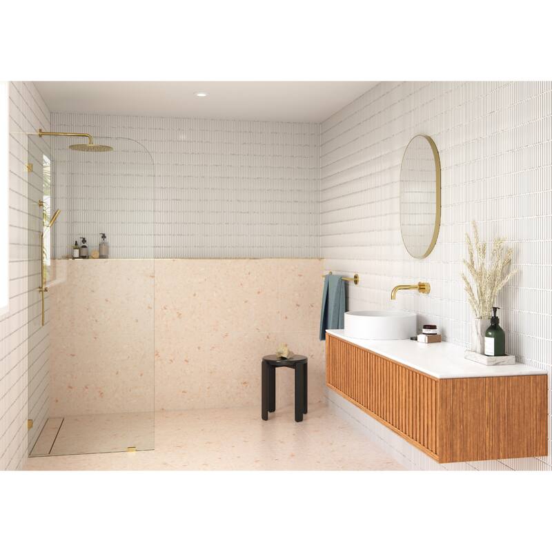 Glass Warehouse 32" x 78" Frameless Shower Door - Single Fixed Panel Radius