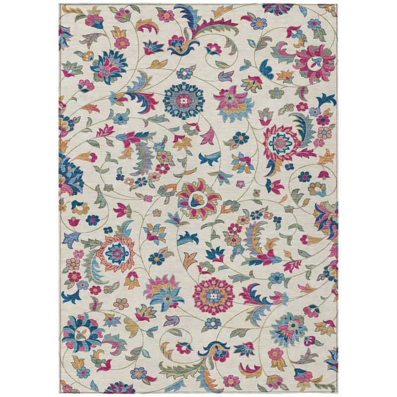 HomeRoots Floral Transitional Rectangle Outdoor Rug