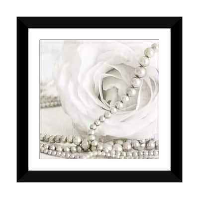 iCanvas "White Rose With Pearls" by Tom Quartermaine