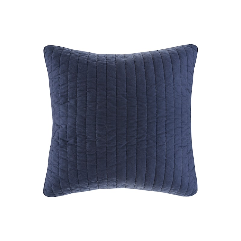 Carbon Loft Dickson Quilted Cotton Euro Sham with Hidden Zipper Closure - Navy - Euro Square