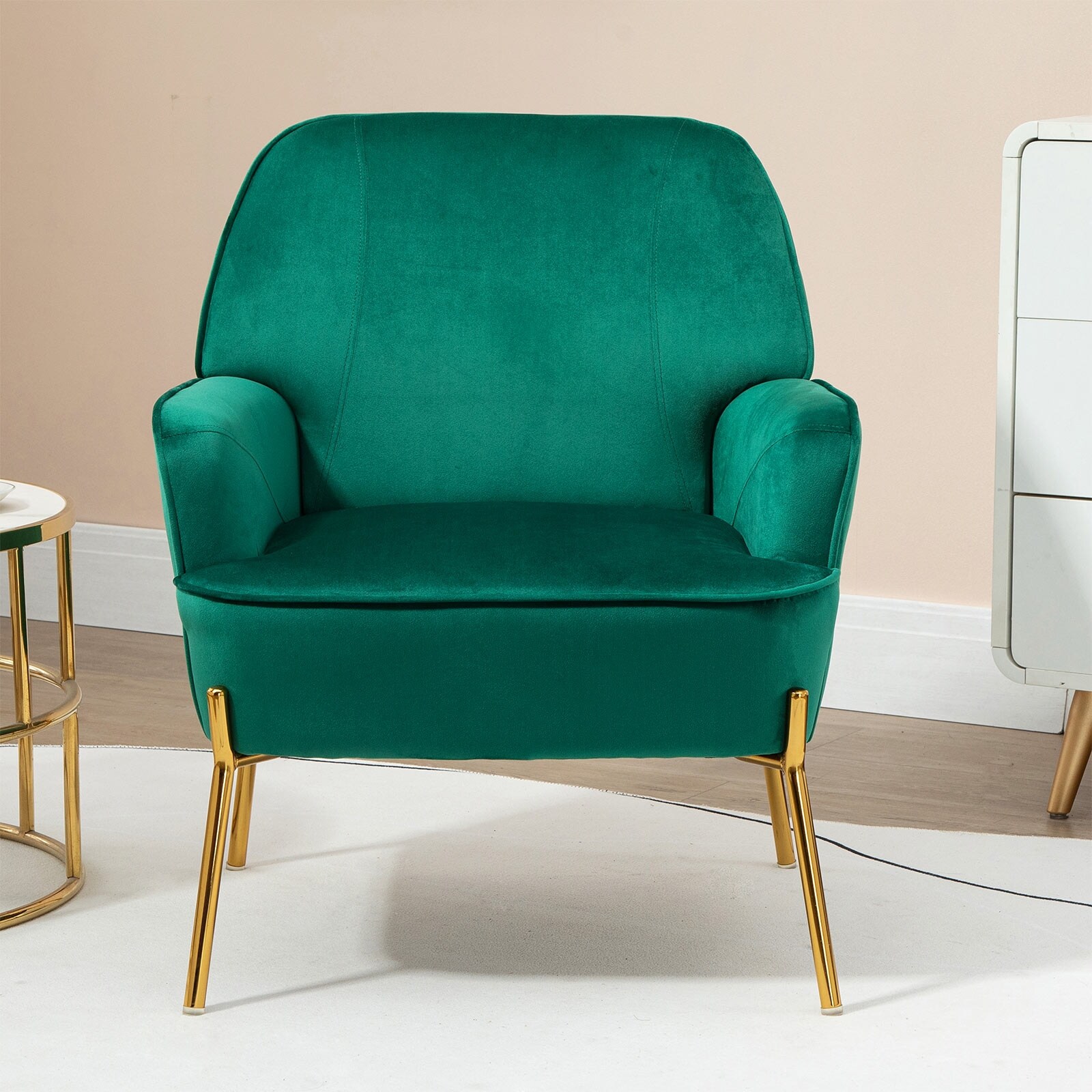 Green crushed velvet chair clearance