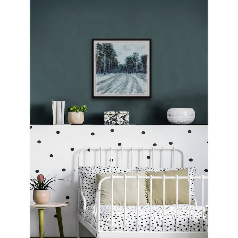 'Snowy Road' Framed Painting Print